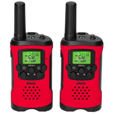 Abbildung von Alecto Walkie Talkie FR115RD, (Set, 2 St., 2er Set), 5km Reichweite, 24h Standby, Taschenlampe, 8 Kanäle, in 5 Farbsets