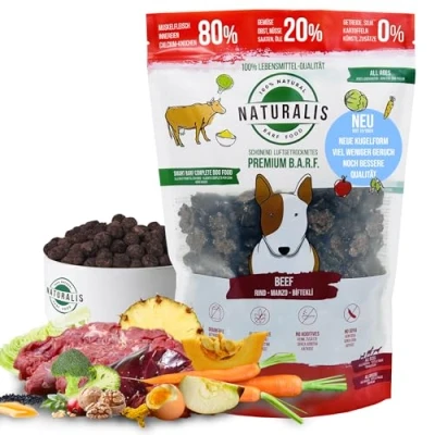 Abbildung von Naturalis Smart 80 Barf Trockenbarf Hundefutter 1 kg Rind Alleinfuttermittel ohne Zusätze getreidefrei sojafrei glutenfrei hypoallergen