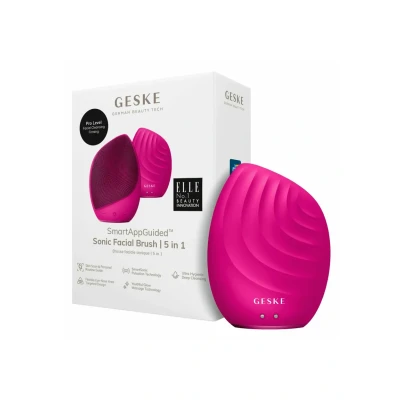 Abbildung von Geske SMARTAPPGUIDED Sonic Facial Brush 5 IN 1 Gesichtspflege Zubehör, Größe: One Size, Magenta