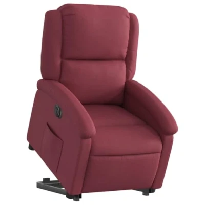 Abbildung von vidaXL Relaxsessel, Sessel mit Aufstehhilfe Elektrisch, Fernsehsessel Liegefunktion, Liegesessel Aufstehsessel für Wohnzimmer, Weinrot Stoff