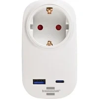 Abbildung von Brennenstuhl Steckdosenadapter mit USB C Power Delivery und A (USB zum Schnellladen, 1x 20W, 18W)