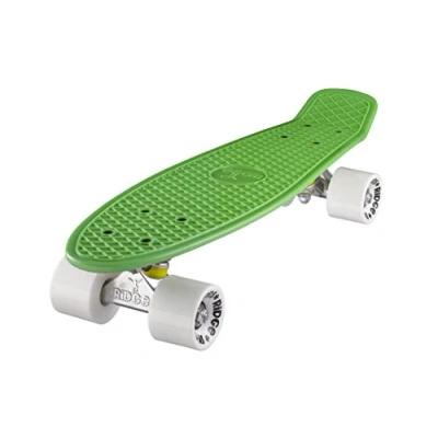 Abbildung von Ridge Skateboard 55 cm Mini Cruiser Retro Stil In M Rollen Komplett U Fertig Montiert Grün Weiss,