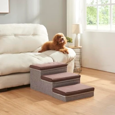 Abbildung von en.casa Hunderampe, »Vojens« bis 30 kg 75x40x30cm Braun / Grau