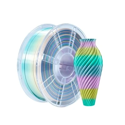 Abbildung von iBOSS Mehrfarbiges PLA+ Filament 1,75 mm, PLA Plus Seide Regenbogen 3D Drucker 1 kg (2,2 lbs), Farbwechsel Pro Druck Filament, Mini