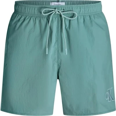 Abbildung von Calvin Klein Swimwear Medium Drawstring Fashion Badeshorts, Herren, Größe: Large, Saltwater aqua