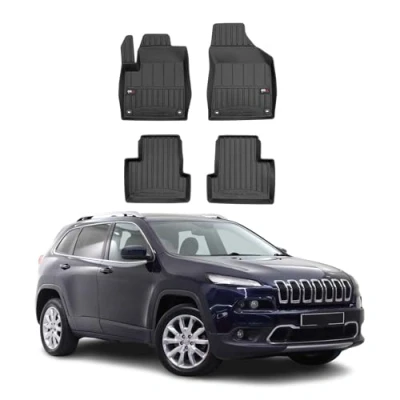 Abbildung von OMAC Gummi Fußmatten kompatibel mit Jeep Cherokee 2014 2024 Premium TPE Automatten 4tlg