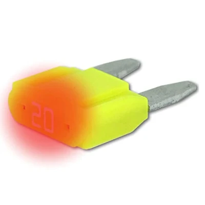 Abbildung von LED Status Mini KFZ Auto Sicherungen Flachsicherungen, TFNL0, Set, 3A 5A 7,5A 10A 15A 20A 25A 30A, Stromstärke:20A Ampere
