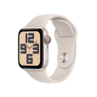 Abbildung von Apple Watch SE 2023 4G 40mm Gold (Beiges Silikon Armband S/M)