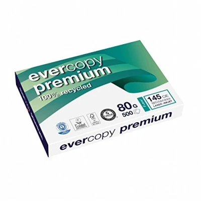 Abbildung von Recyclingpapier evercopy premium a3, 80 g, Packung mit 500 Blatt