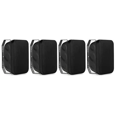 Abbildung von McGrey OLS 651BK Outdoor Lautsprecher 4X Set Zwei Wege System IP56 Für Restaurant, Biergarten, Terrasse &amp; Garten 6,5&quot; Woofer und 1&quot; Hochtöner 60 Watt 70/100V Betrieb geeignet Schwarz