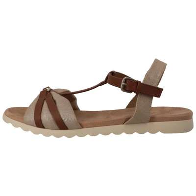 Abbildung von TOM TAILOR Riemchensandale, Sommerschuh, Sandalette, Flats mit verstellbarer Schnalle