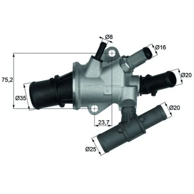 Abbildung von MAHLE ORIGINAL TI 168 88 Kühlwasserthermostat FIAT: Doblo I Cargo, Kombi