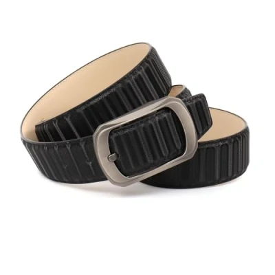 Abbildung von Anthoni Crown Unisex Damengürtel Gürtel, Schwarz, 95