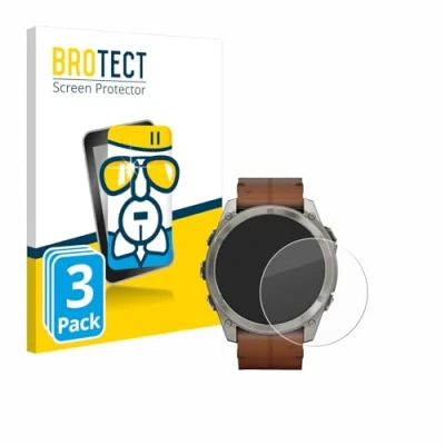 Abbildung von BROTECT Schutzglas für Garmin Fenix 8 AMOLED (51 mm) (3 Stück) Schutzfolie Panzer Folie Glas [Extrem Kratzfest 9H, Anti Fingerprint,