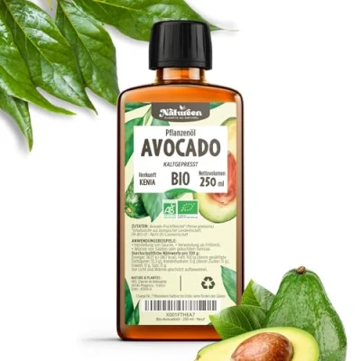 Abbildung von Avocadoöl Bio 250 ml 100% Bio, Rein, Natürlich &amp; Kaltgepresst
