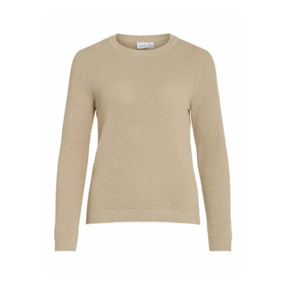 Abbildung von VILA Vidalo Oneck Strickpullover, Damen, Größe: XXL, Beige