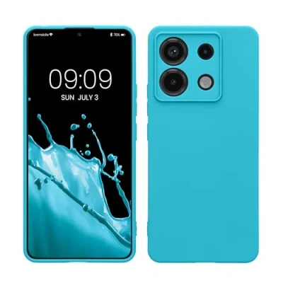 Abbildung von kwmobile Handyhülle kompatibel mit Xiaomi Redmi Note 13 Pro 5G / Poco X6 Hülle Handy Case aus weichem Silikon in Cool Glacier