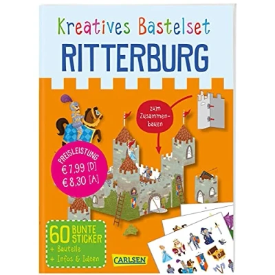 Abbildung von Bastelset für Kinder: Kreatives Bastelset: Ritterburg: Set mit Bauteilen, Stickern und Anleitungsbuch