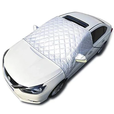 Abbildung von EXQUILEG Faltbare Abnehmbare Windschutzscheibe Abdeckung,Frontscheibenabdeckung Auto Eisschutzfolie,Sonnenschutz Scheibenabdeckung 148x240cm Auto, SUV universal