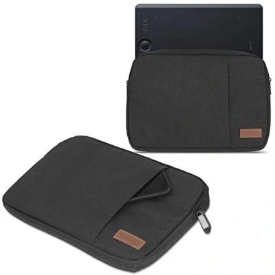 Abbildung von UC Express Grafiktablett Tasche kompatibel mit Wacom Intuos Pro S PTH 460 / M 660 Hülle Schutzhülle Schwarz/Grau/Blau Case, Tablet Modell für:Wacom S, Farbe:Schwarz