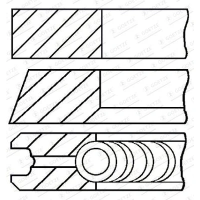 Abbildung von GOETZE ENGINE 08 444105 00 Kolbenringsatz 79,75 0,25 VOLKSWAGEN: Golf 7 Schrägheck, Polo V Passat B8 Variant, SEAT: Ibiza 4 Schrägheck