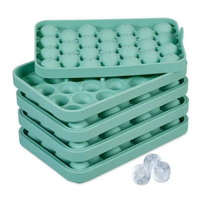 Abbildung von relaxdays Eisform Runde Eiswürfelform Silikon 4er Set