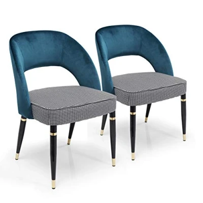 Abbildung von Kare Design Armlehnstuhl Samantha Petrol 2er Set, Esszimmerstuhl, Loungestuhl, Sitzmöbel, Sitzstuhl, Blau/Samt, 83x56x58cm