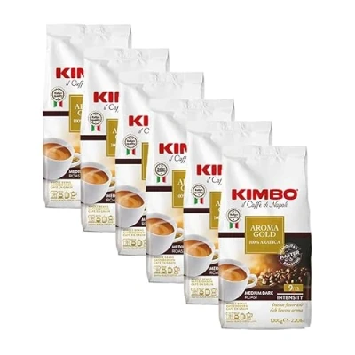 Abbildung von Kimbo Aroma Gold 100% Arabica Kaffeebohnen 1 kg x 6