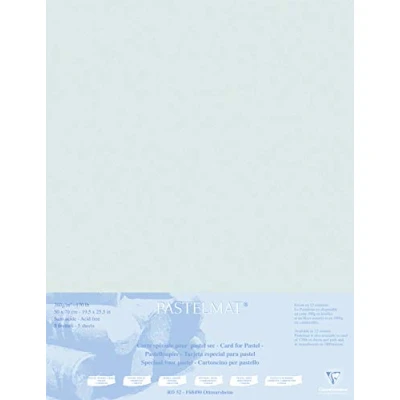 Abbildung von Clairefontaine 496020C Packung (mit 5 Zeichenbögen Pastelmat, auf Karton kaschiert, 1800 µm, 50 x 70 cm, ideal für Trockentechniken und Pastell) hellgrau