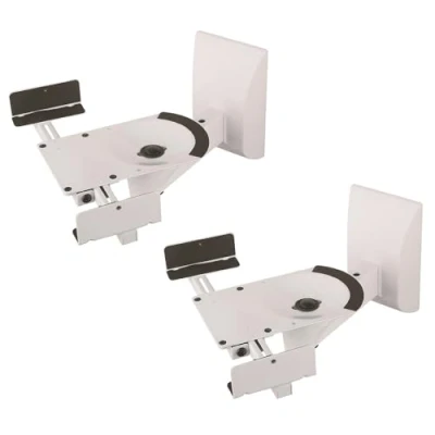 Abbildung von NEG Lautsprecher Halterung (Paar) Beam201 WE (weiß) Boxen Rack/Träger neigbar/schwenkbar/drehbar (Tragkraft bis 25kg)