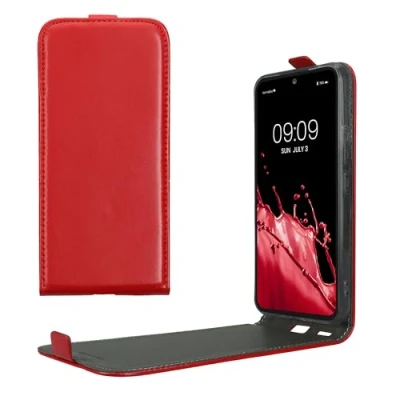 Abbildung von kwmobile Schutzhülle kompatibel mit Samsung Galaxy A54 5G Hülle Handy Flip Case Handyhülle Dunkelrot