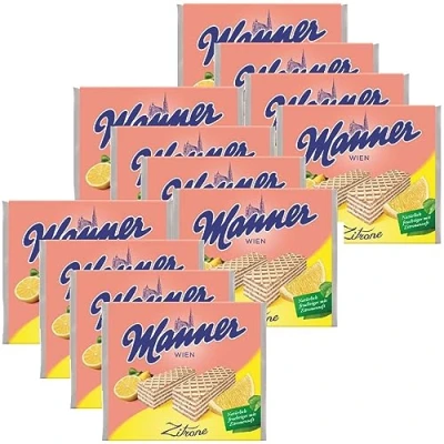Abbildung von Manner knusprige Zitronenwaffeln aus fünf Lagen 75g 12er Pack