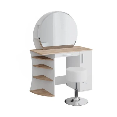 Abbildung von Vicco Schminktisch Almina, Sonoma/Weiß, 100 cm mit Hocker
