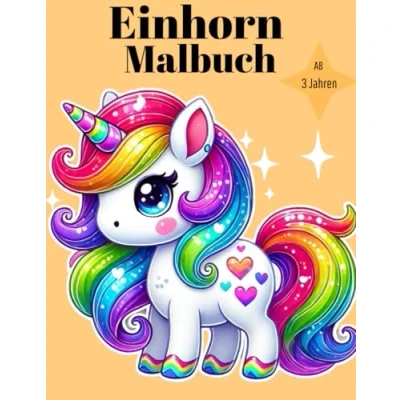 Abbildung von Einhorn Malbuch für Kinder: Ausmalspass Kinder ab 3 Jahren freien Seiten zum kreativen malen von Einhörner: Kreativer Malspass mit Einhörner Perfekt Ausmalen, Kritzeln und Entdecken