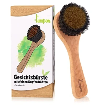 Abbildung von lampox Gesichtsbürste mit feinen Kupferdrähten, Kupfer face brush, Kupferbürste, Klosterbürste, Massagebürste