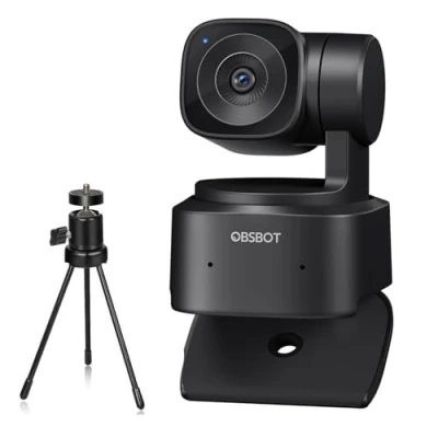 Abbildung von OBSBOT Tiny SE Webcam für PC, Full HD 1080P 100FPS USB mit AI Tracking, Mikrofon, Stativ, gestaffeltem HDR, Dual ISO, Plug&amp;Play Streaming Kamera Laptop/Desktop, Videoanrufe, Konferenzen