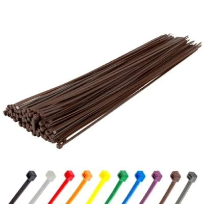 Abbildung von Gocableties Kabelbinder 100 Stück Braun, 300 mm x 7,6 mit 54,4 kg Zugfestigkeit, Zugfestigkeit kg, extra starkes, UV Beständig Set