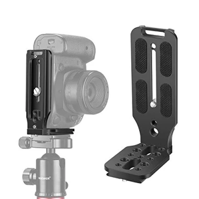 Abbildung von NEEWER L förmige Halterung,vertikale QR Platte,universelle DSLR Kamera,L Halterung mit 1/4&quot; Schraube Arca Basis,kompatibel DJI Ronin Zhiyun Weebill Nikon Canon Sony Panasonic Kamera(Schwarz)