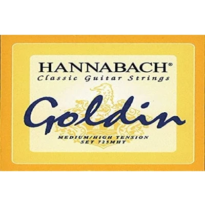 Abbildung von Hannabach 652728 Klassikgitarrensaiten Serie 725 Medium / High Tension Goldin 3er Diskant