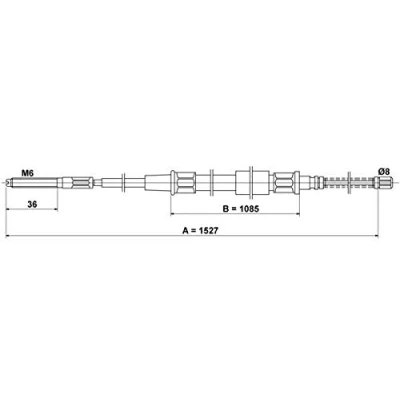 Abbildung von ATE 24.3727 0132.2 Handbremsseil 1527 VOLKSWAGEN: GOLF 2, Jetta 2