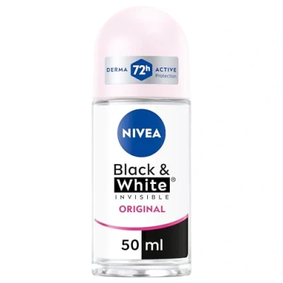 Abbildung von Nivea Black &amp; White Invisible Original Deo Roll On, 6er Pack (6 x 50 ml), Anti Transpirant, Parfüm, reguliert die Atmungsaktivität