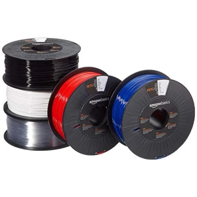 Abbildung von Amazon Basics 3D Drucker Filament aus PETG Kunststoff, 1.75 mm, 1 kg pro Spule, 5 Spulen, Mehrfarbig