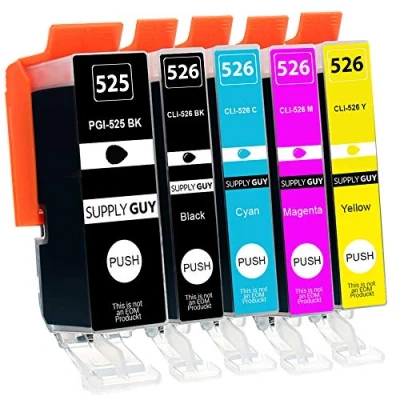 Abbildung von Supply Guy 5 Druckerpatronen mit Chip kompatibel Canon PGI 525 CLI 526 für Pixma IP4850 IP4950 IX6550 MG5140 MG5150 MG5240 MG5250 MG5300 MG5340 MG5350 MX715 MX885 MX895