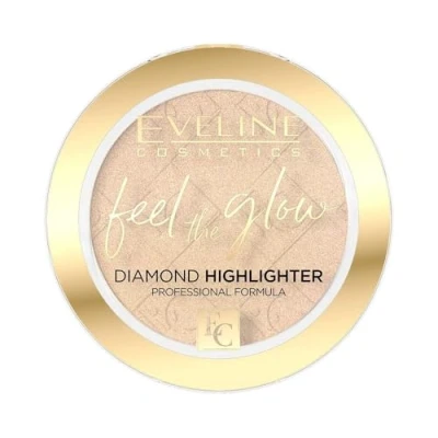 Abbildung von Eveline Cosmetics Feel The Glow Vegan Highlighter Nr. 03 Langanhaltendes, Illuminierendes Puder mit samtiger Formel in drei Nuancen (Champagner, Gold, Roségold)