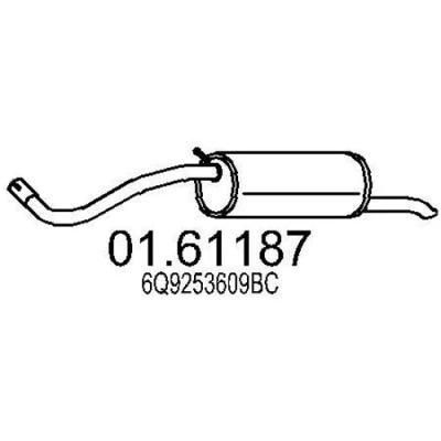 Abbildung von MTS 01.61187 Endschalldämpfer SKODA: Fabia 2 Combi, SEAT: Cordoba II Limousine