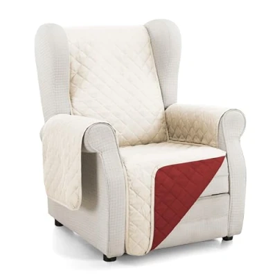 Abbildung von Martina Home Sofaüberwurf, gesteppt, wendbar, 1 Sitzer, Beige, Rot