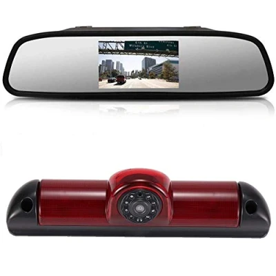 Abbildung von 【4.3&#039;&#039; Rückspiegel Monitor + Rückfahrkamera Transporter】im 3. Bremsleuchte HD für FIAT Ducato X250 X290 Bus Kasten/Peugeot Boxter/Citroen Jumper/Dodge,HD Auto Alle Autos