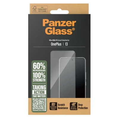 Abbildung von OnePlus 13 Panzerglas PanzerGlass Ultra Wide Fit Screenprotector Antibakterieller Displayschutz