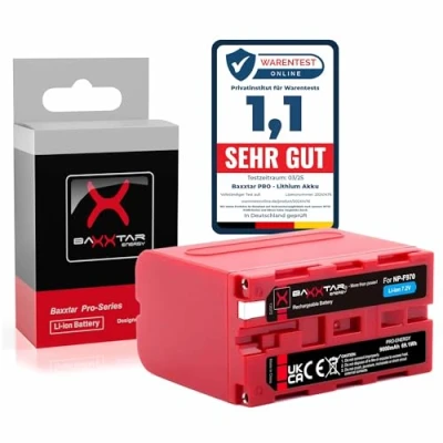Abbildung von Baxxtar Pro NP F970 Akku LG Cells Inside (echte 7800mAh) kompatibel mit Sony F980 / F750 usw.