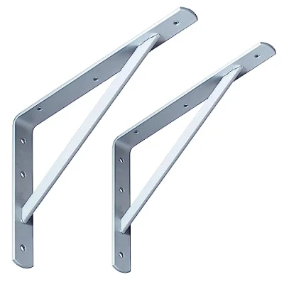 Abbildung von Element System Wandkonsole Samson belastbare Metall Konsole optimal geeignet zum Lagern schwerer Gegenstände, Wandregal 210 x 300 mm, Weißalu, 2 Stück
